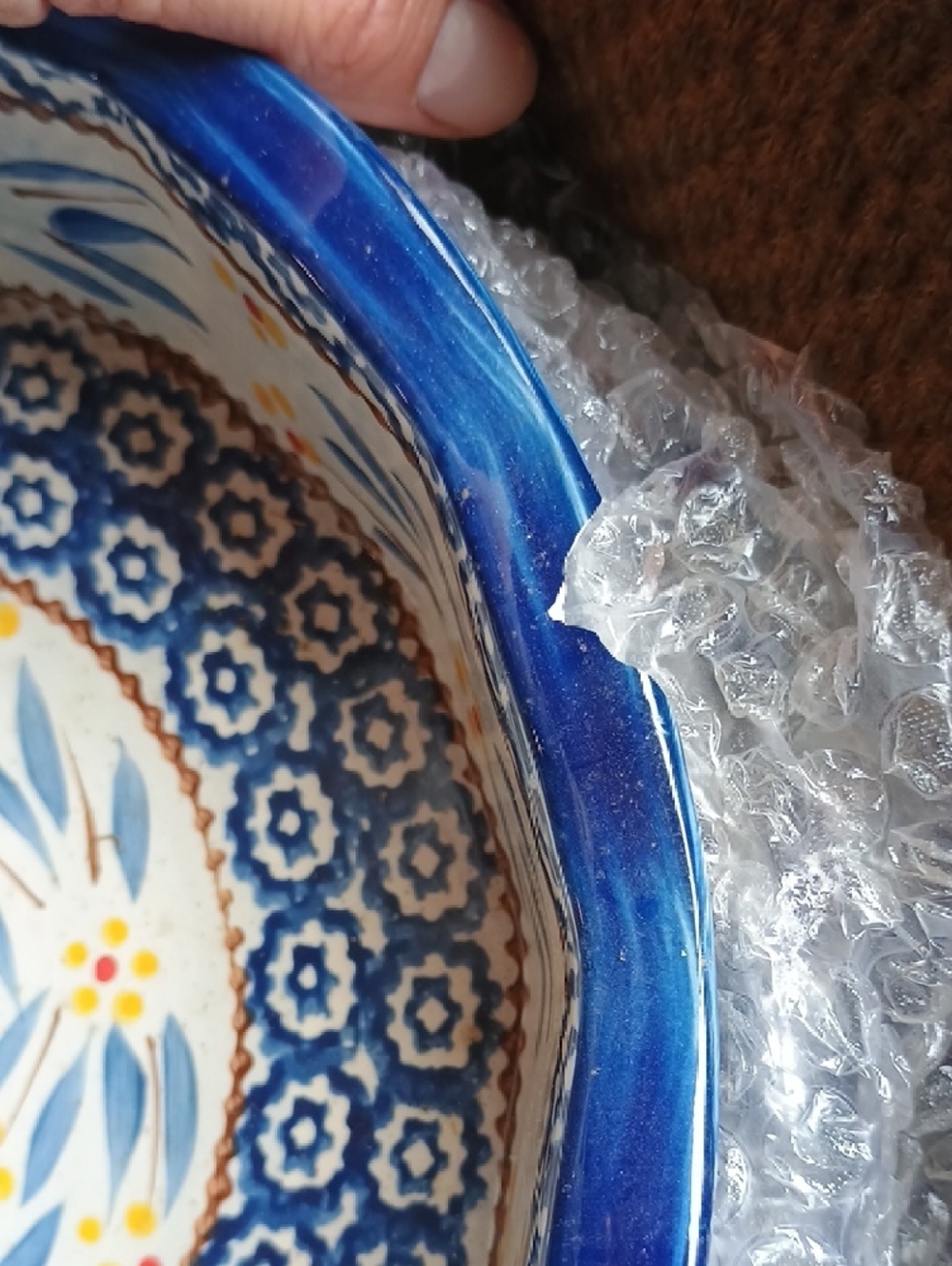 Blue & Yellow Ceramic Bakeware Set. Temp-tations - Picture 2 of 5